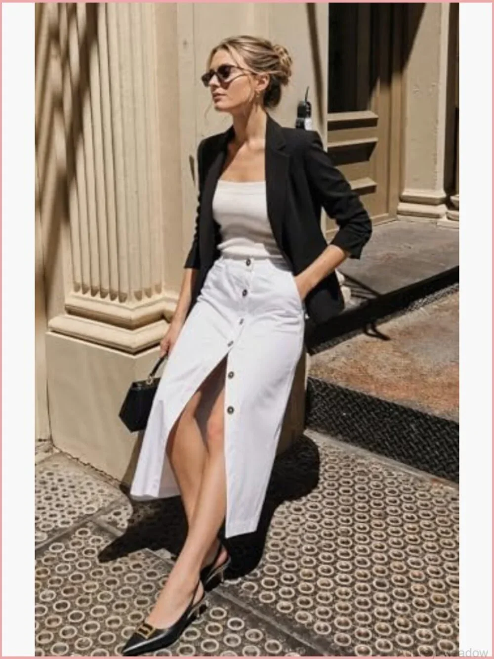 3/4 Sleeve Slim Fit Work Blazer Lapel Jacket Lined Pockets Shoulder Pads